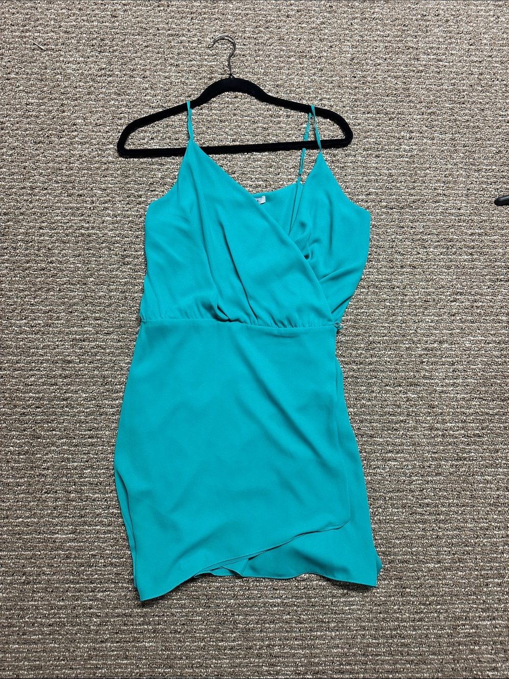 Naked Zebra Teal Wrap Mini Dress